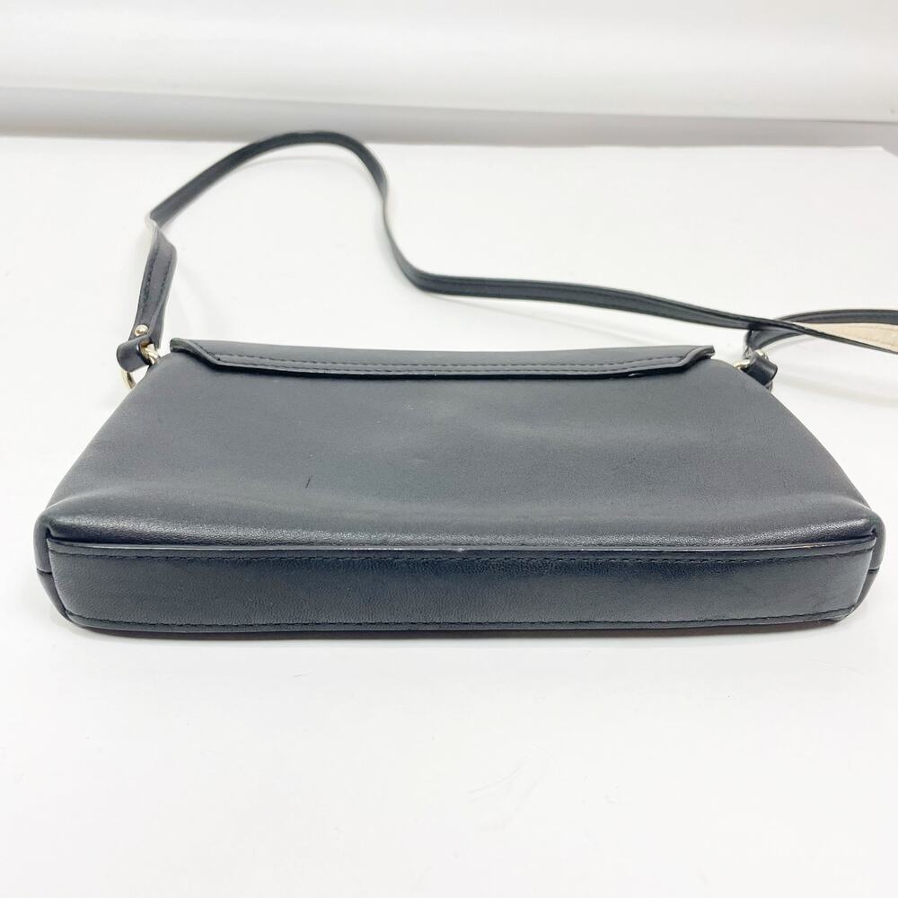 Kate Spade Newbury Lane Sally Crossbody Bag Turn Lock Black Soft Leather - Picture 4 of 7